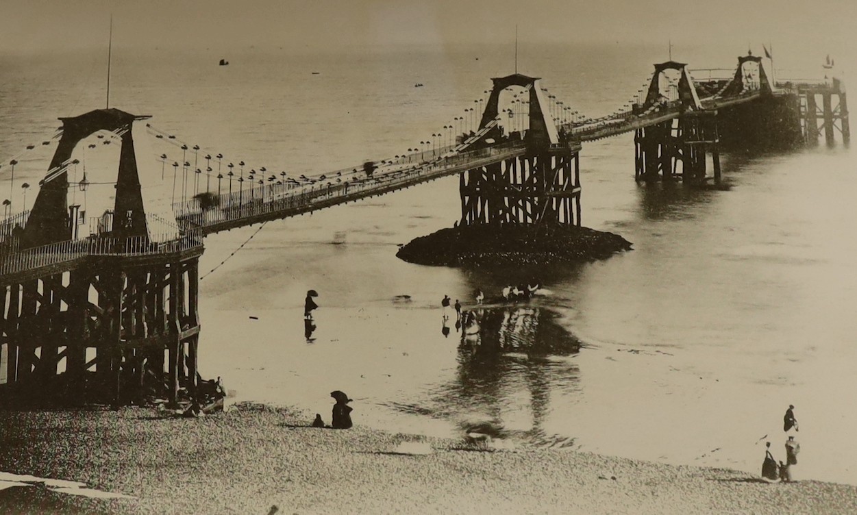 Two prints relating to the old chain pier, Brighton, by Laurie Williams and Francis Frith together with two related books